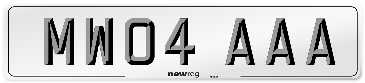 MW04 AAA Front Number Plate