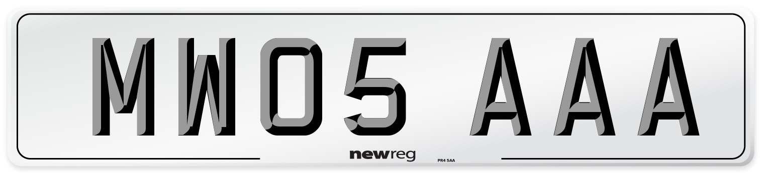 MW05 AAA Front Number Plate