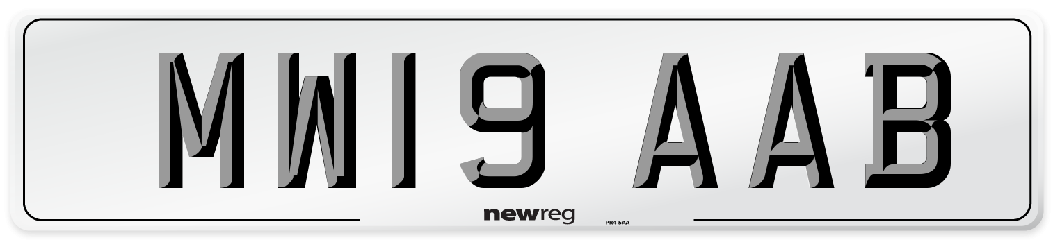 MW19 AAB Front Number Plate