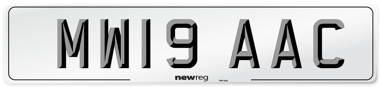 MW19 AAC Front Number Plate