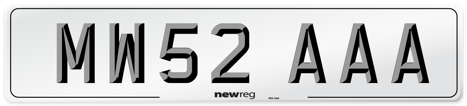 MW52 AAA Front Number Plate