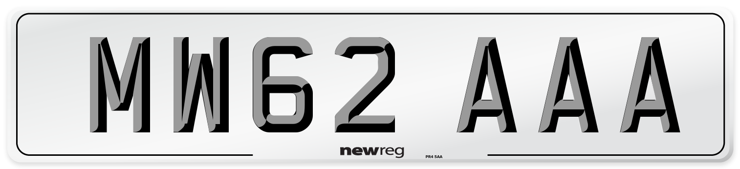 MW62 AAA Front Number Plate