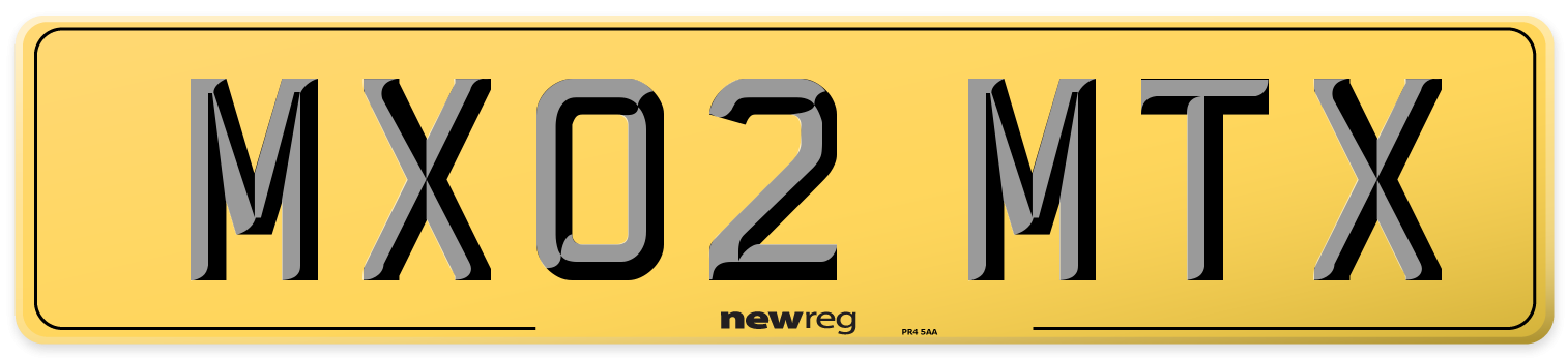 MX02 MTX Rear Number Plate