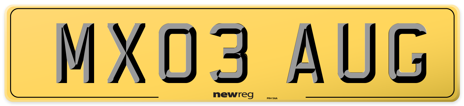 MX03 AUG Rear Number Plate