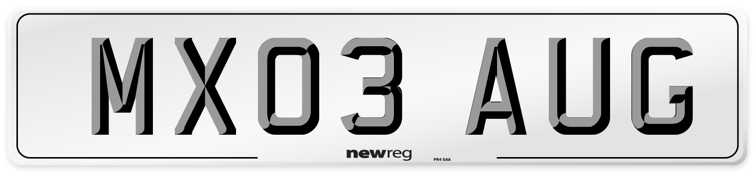 MX03 AUG Front Number Plate