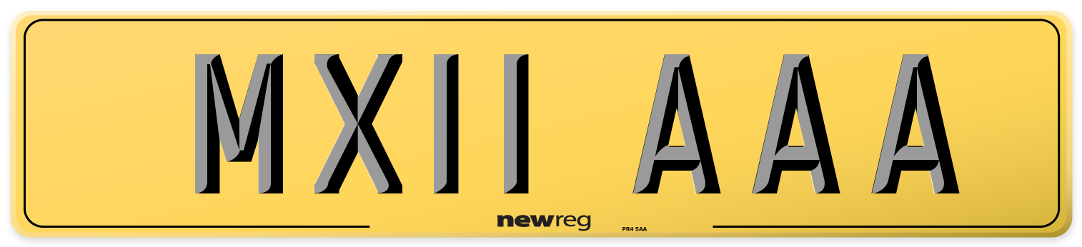 MX11 AAA Rear Number Plate