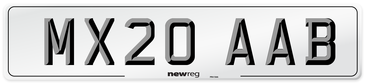 MX20 AAB Front Number Plate
