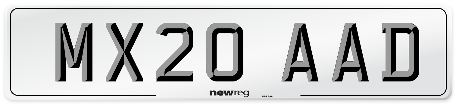 MX20 AAD Front Number Plate