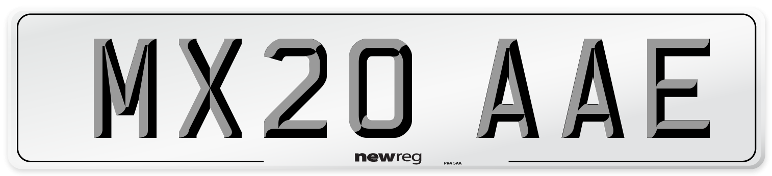 MX20 AAE Front Number Plate