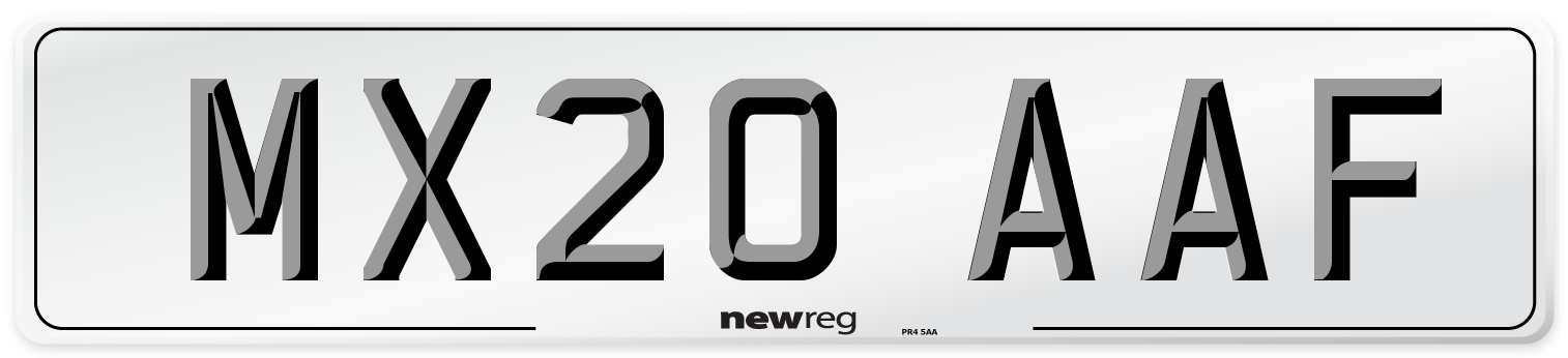 MX20 AAF Front Number Plate