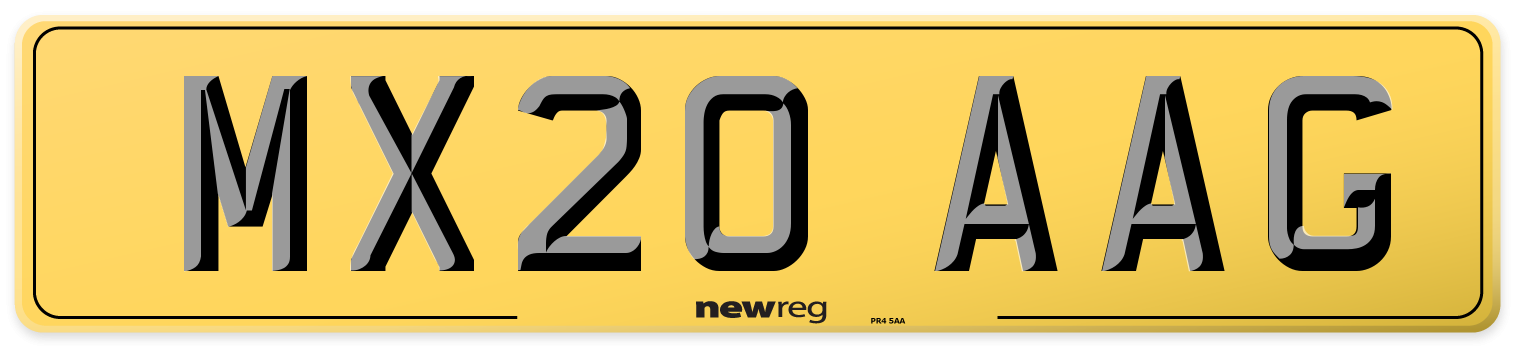 MX20 AAG Rear Number Plate