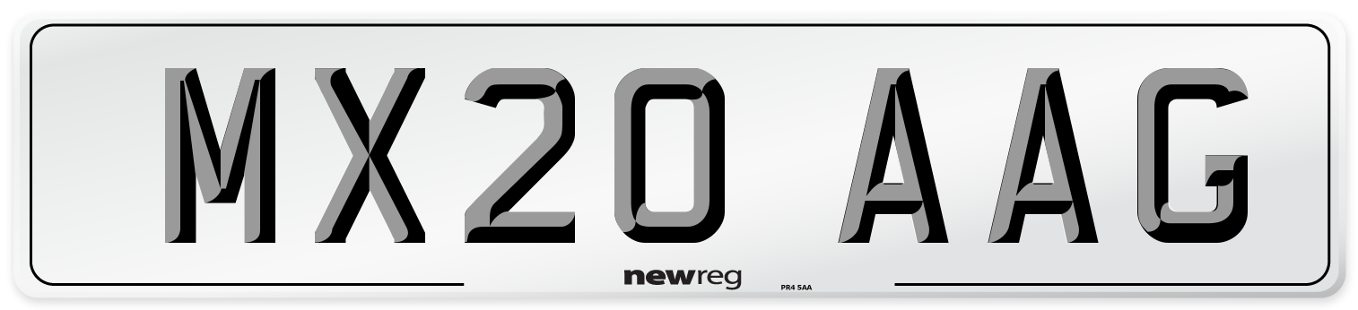 MX20 AAG Front Number Plate