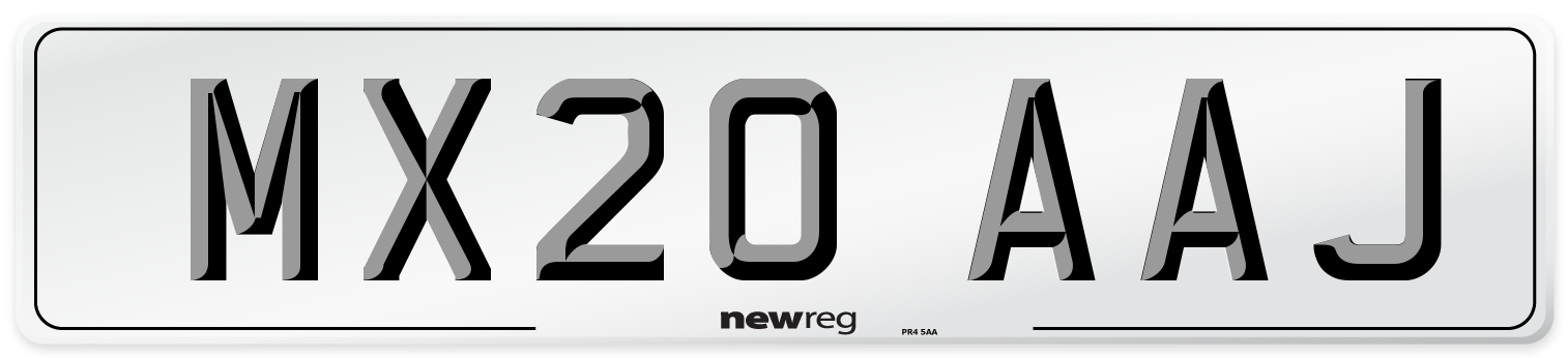 MX20 AAJ Front Number Plate
