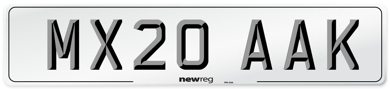 MX20 AAK Front Number Plate