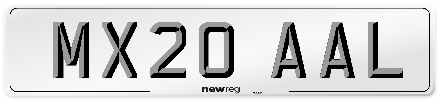 MX20 AAL Front Number Plate