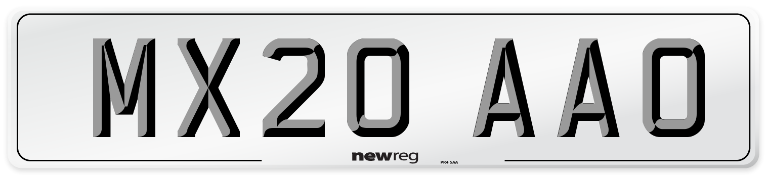 MX20 AAO Front Number Plate