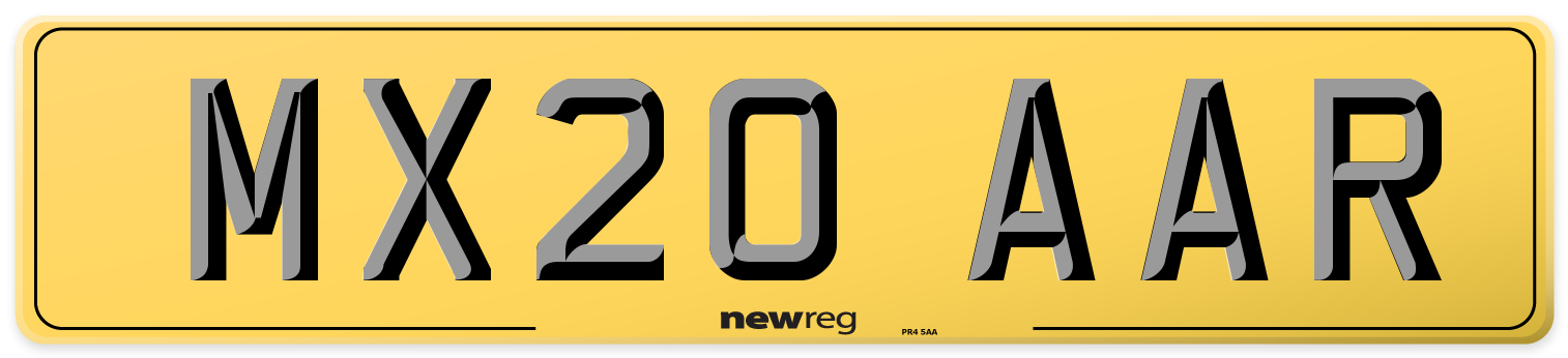 MX20 AAR Rear Number Plate