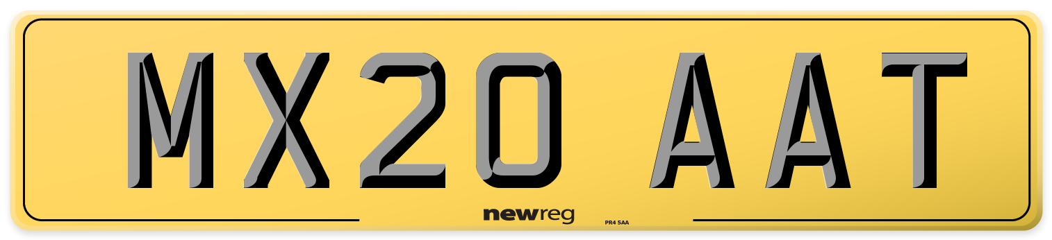 MX20 AAT Rear Number Plate