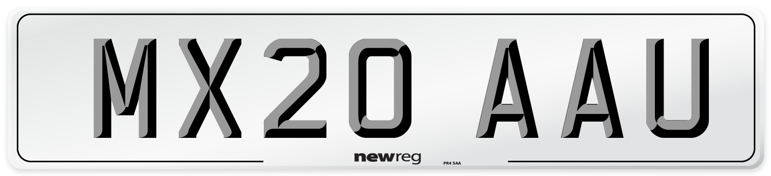 MX20 AAU Front Number Plate