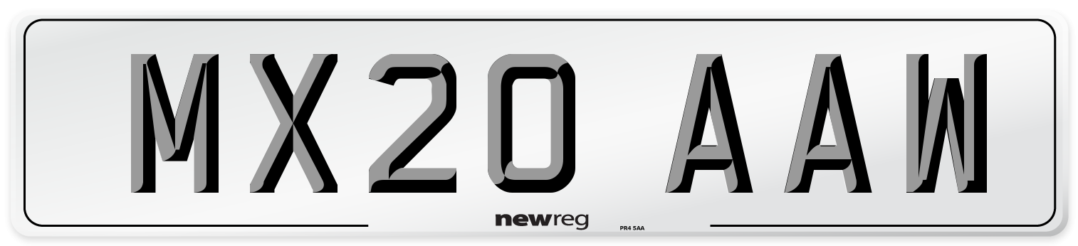 MX20 AAW Front Number Plate
