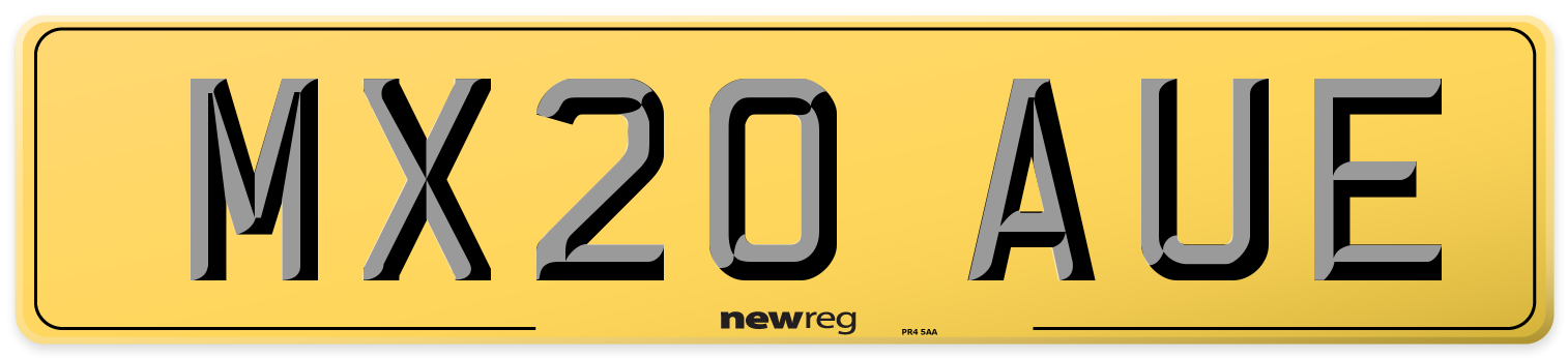 MX20 AUE Rear Number Plate