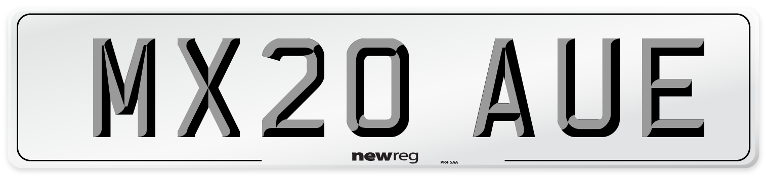 MX20 AUE Front Number Plate