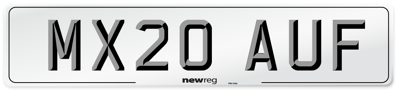 MX20 AUF Front Number Plate