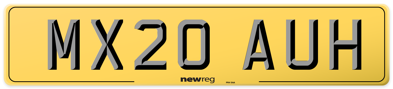MX20 AUH Rear Number Plate