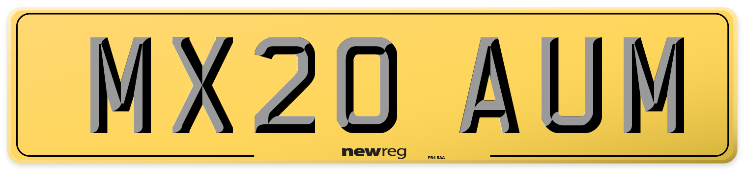 MX20 AUM Rear Number Plate