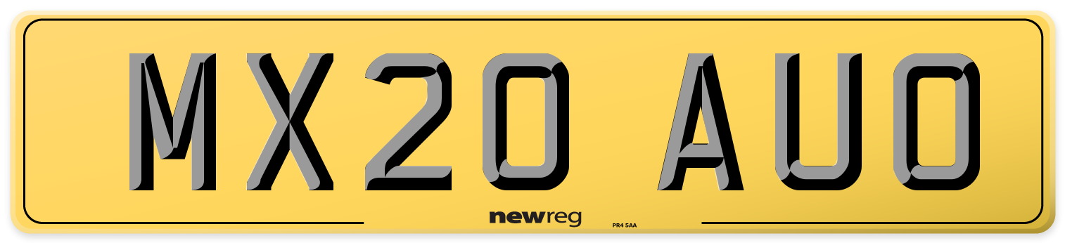 MX20 AUO Rear Number Plate