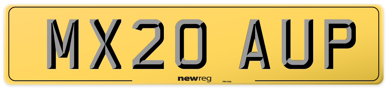 MX20 AUP Rear Number Plate