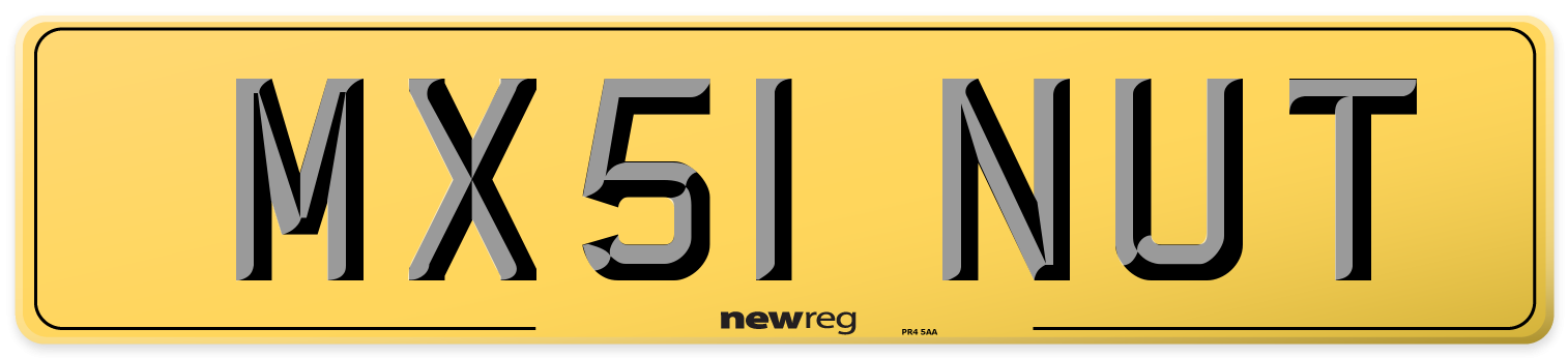 MX51 NUT Rear Number Plate