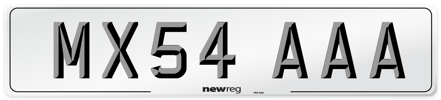 MX54 AAA Front Number Plate