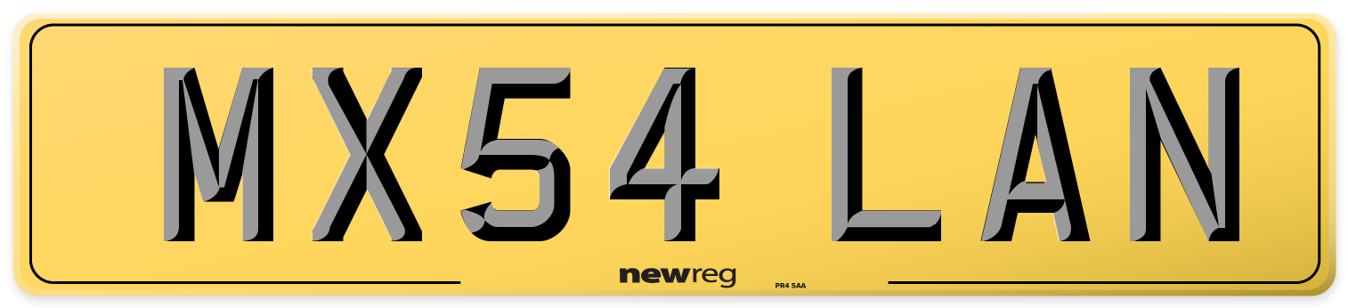 MX54 LAN Rear Number Plate