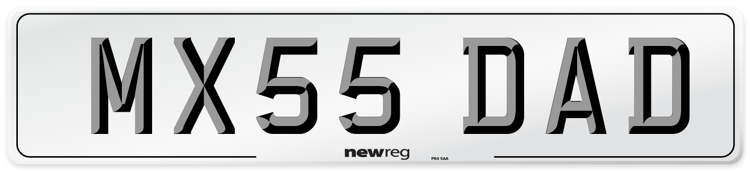 MX55 DAD Front Number Plate