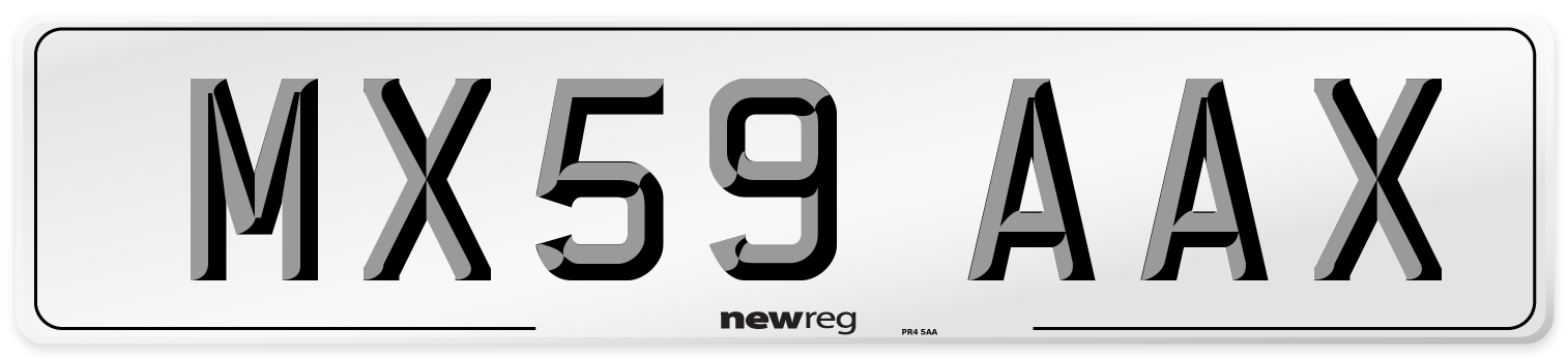 MX59 AAX Front Number Plate