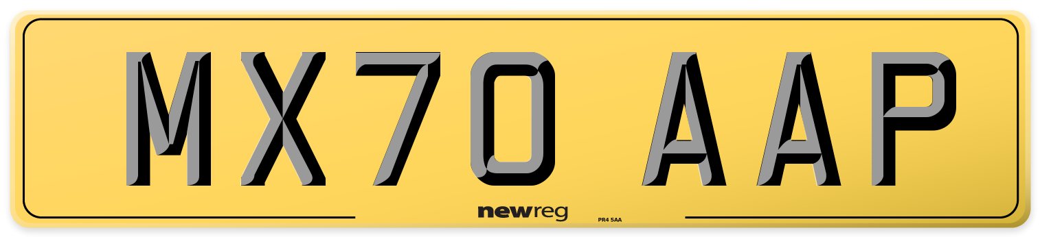 MX70 AAP Rear Number Plate