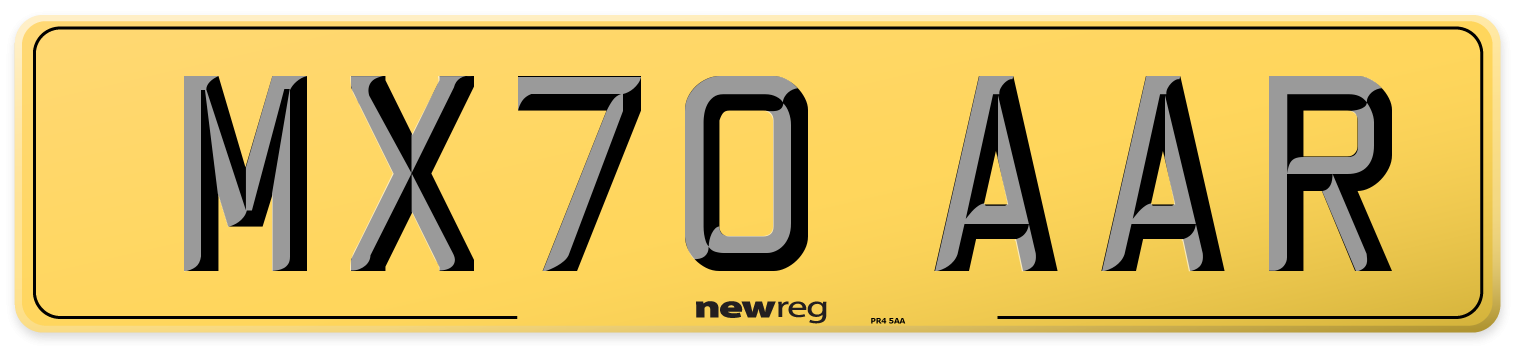 MX70 AAR Rear Number Plate