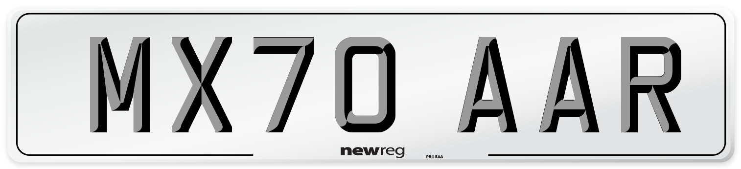 MX70 AAR Front Number Plate