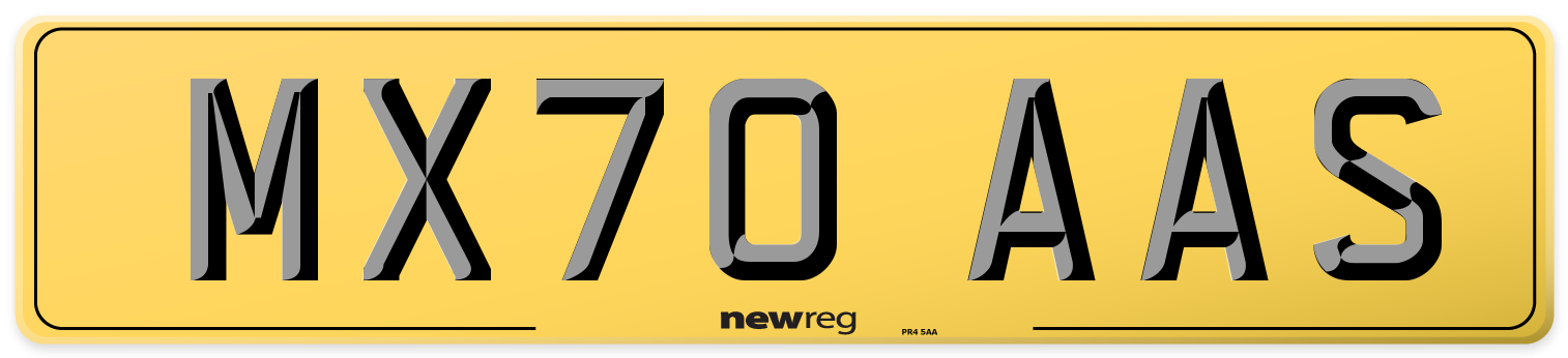 MX70 AAS Rear Number Plate