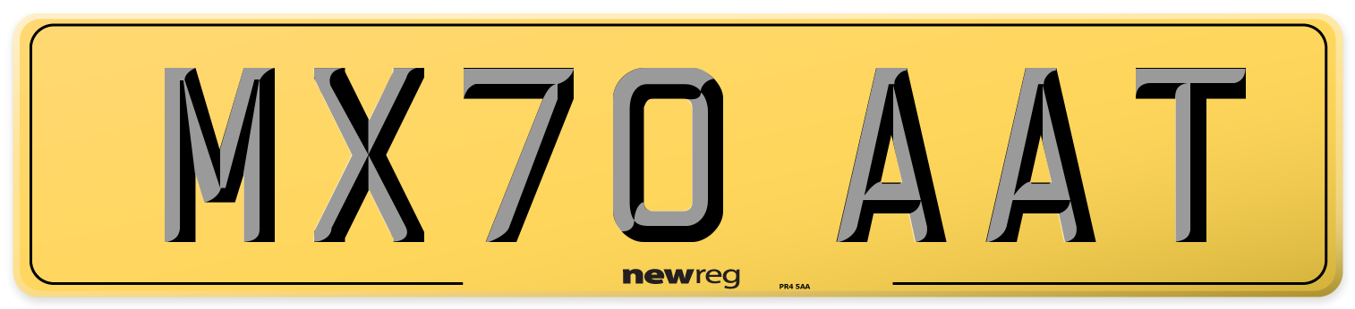 MX70 AAT Rear Number Plate