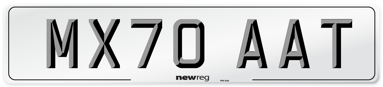 MX70 AAT Front Number Plate