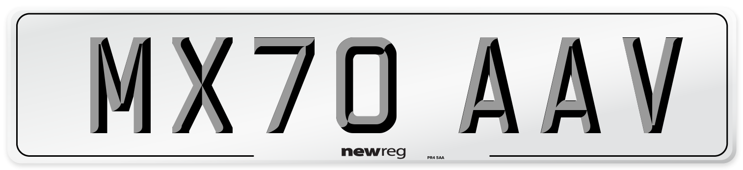 MX70 AAV Front Number Plate