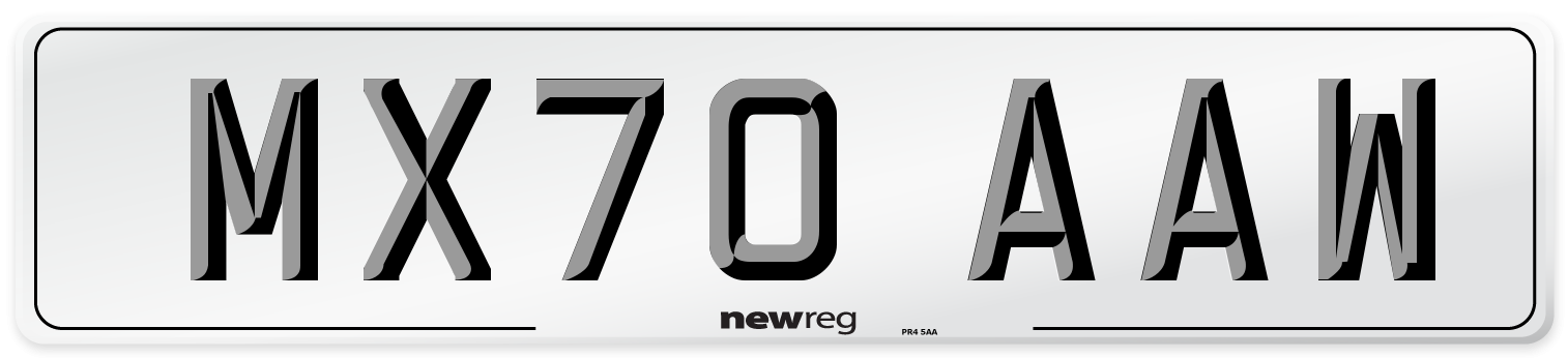 MX70 AAW Front Number Plate