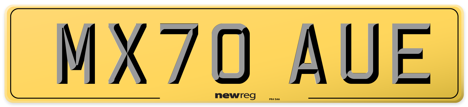 MX70 AUE Rear Number Plate