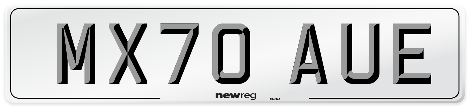MX70 AUE Front Number Plate