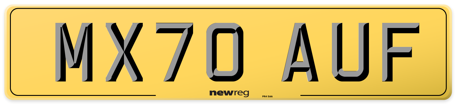 MX70 AUF Rear Number Plate