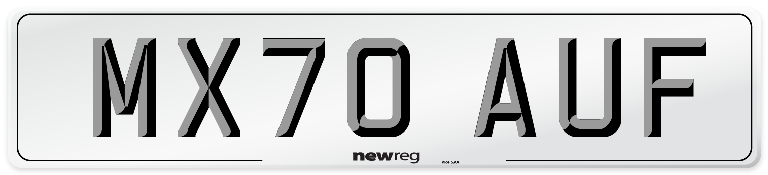 MX70 AUF Front Number Plate