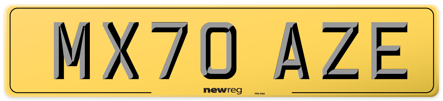 MX70 AZE Rear Number Plate