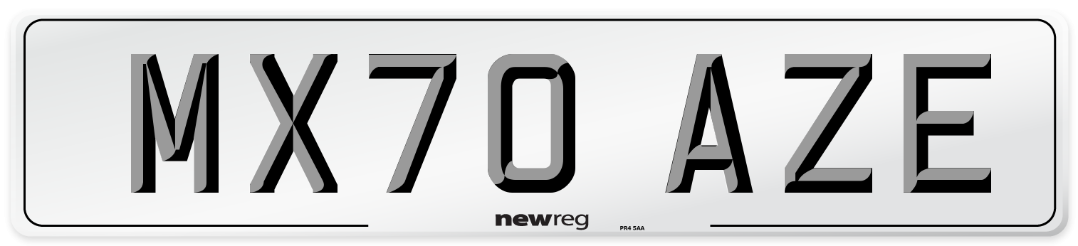 MX70 AZE Front Number Plate